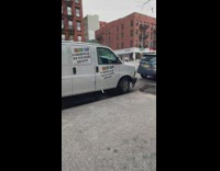 Suspicious parked white van advertising free covid tests