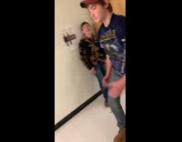 Guy attempts backflip in hallway falls backwards fail 