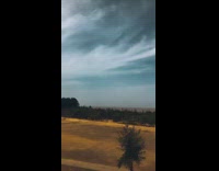 Guy looks around neighborhood house roofs 