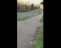 Black jacket girl moves for car street