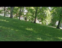 Woman in an exercise outfit at the forest park