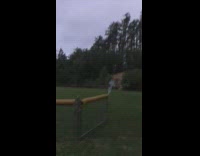 Guy light fireworks from yard woman react