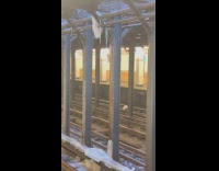 Water drip and froze on train tracks