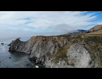 Aerial Drone Over Sea Gets Attacked by Seagull