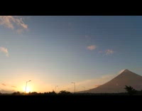 Sunset with perfect cone shaped Mayon volcano