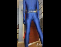 Guy wearing bodysuit clenches butt dad sees 