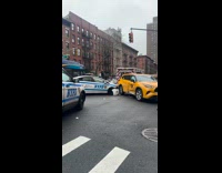 NYPD car crashed into taxi street accident