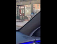 Collab WINY - Man walk normally on street with crutches