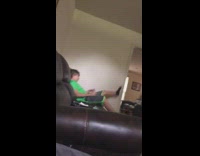 Girl throws pink exercise ball hits boy 