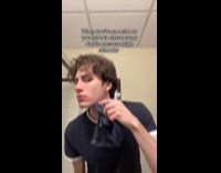 Man shaves face to play student role