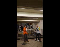 Hell's Kitchen cast performs on subway station