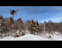 Oh no guy snowboard jump fail 