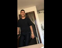 Guy gives friend massage starts rubbing shoulder