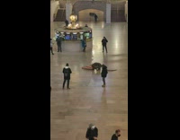 Rat costume guy drags large pizza prop 