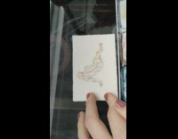 Collab DailyDoseOfInternet - Artwork paint in a small paper with three colors