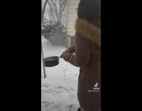Girl tries to turn hot water into snow 