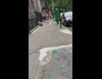 Person in cactus costume walks into church