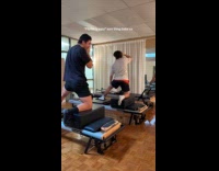 Man struggling in pilates