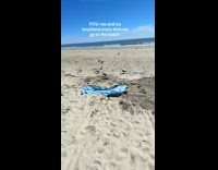 Couple catches seagull trap beach