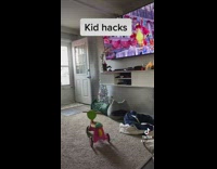 Dad challenges little girl to open door for dog 