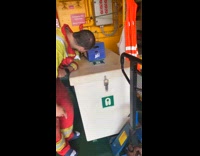 Falcon inside the blue box at ship