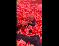 Dad prevents baby from eating fake sprinkles