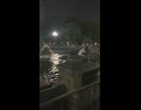 People stand in water fountain park pt. 2 
