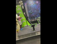 Guy does obstacle course lands on groin