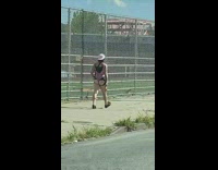 Guy black shorts show butt cheeks sidewalk 