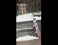 Girls take snow boarding break to record TikTok