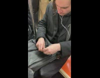 Collab Subway Creatures - Guy on subway makes clay sword