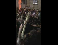 Crowd of people have mosh pit to metal band Part 2 
