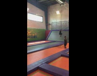 Collab Allfails - Guy Multiple Back Flips On Orange And Purple Trampoline