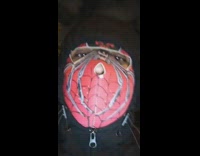 Guy wears red spiderman costume mask covid   