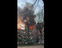 Submitter films huge fire from the building