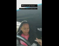 Girl gets caught dancing in car 