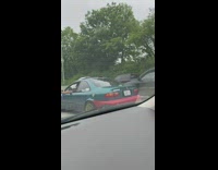 Woman films car with funny stickers