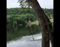 Backflip Fail off rope swing into faceplant