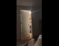 Girl slowly closes door good night 