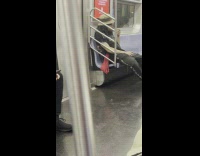 Guy lights and smokes weed inside the train