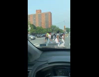 Crossing guard dances on the job 