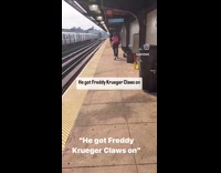Collab WINY - Man on train got Freddy Krueger claws