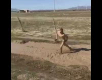 Guy flies off car falls in mud water