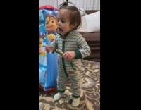 Baby pretends to take shot hot sauce 