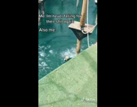 Guy helmet obstacle course wood platform water