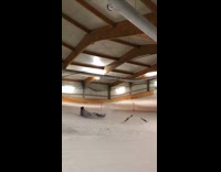 Man Lands Ski Badly and Fall on Snow 