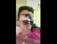 Guy shows off editing on tiktok where his eye turns into a mouth
