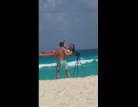 Couple matchy summer outfit photo shoot seaside