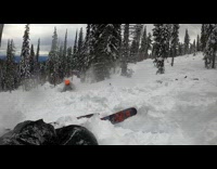 Man orange beanie scorpion ski