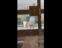 girl twerking in bikini by pool